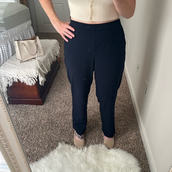 VINTAGE, CLASSIC Navy Pull-on Trousers (high waist, straight leg) - Picture 4 of 5